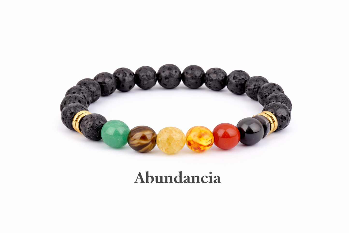 ✨ Pulsera Energía 7 Chacras con Piedra Volcánica ✨